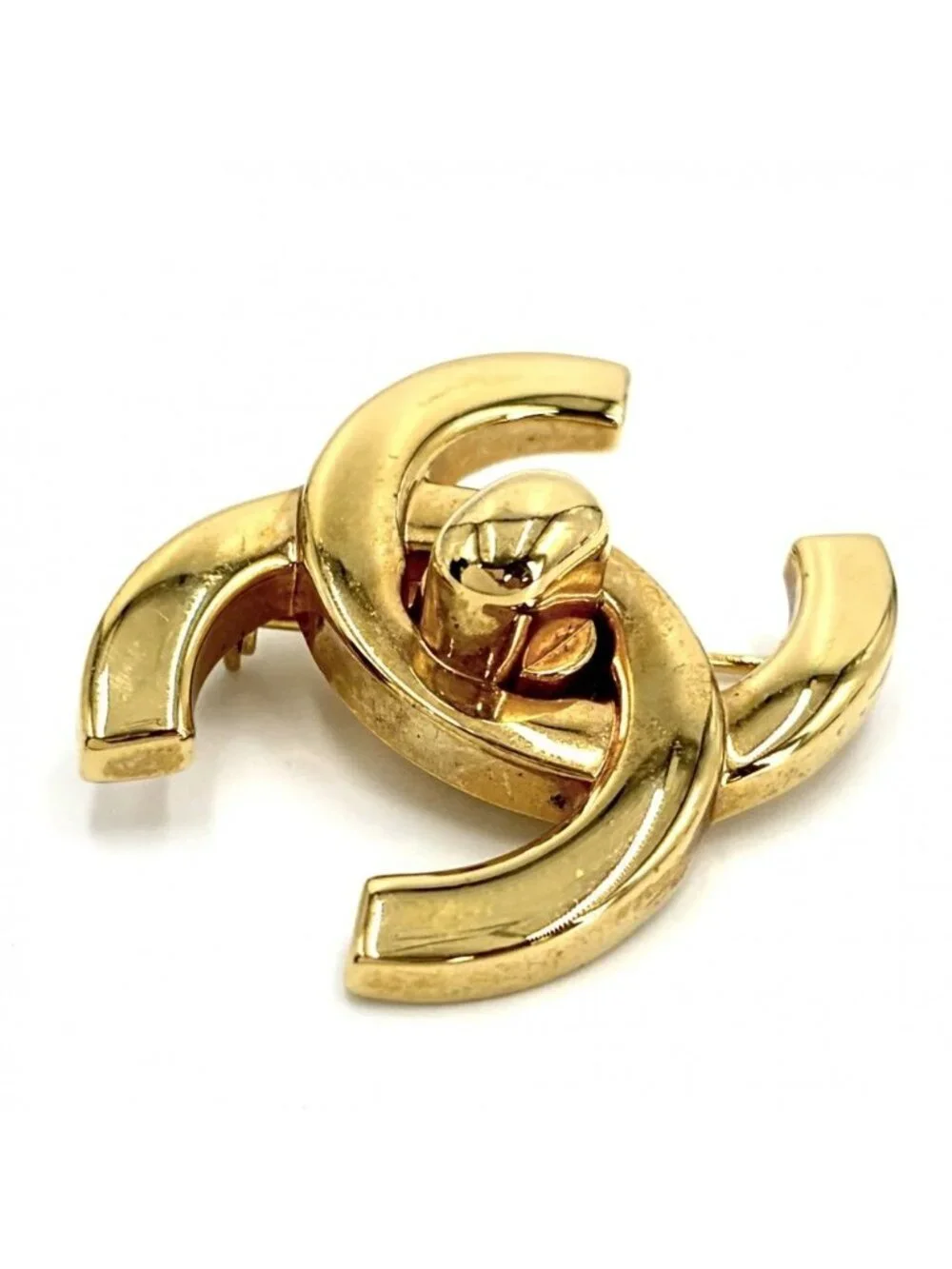 Chanel Brooch CC Logo Turnlock
